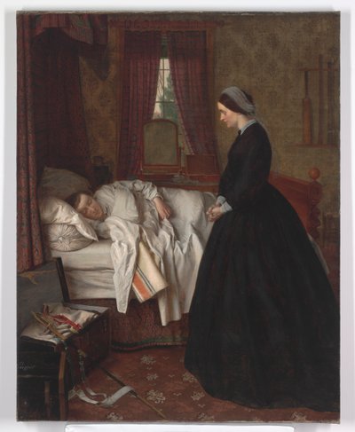 Domestic Interior with a Sleeping Soldier, 1860s by Unbekannt Unbekannt
